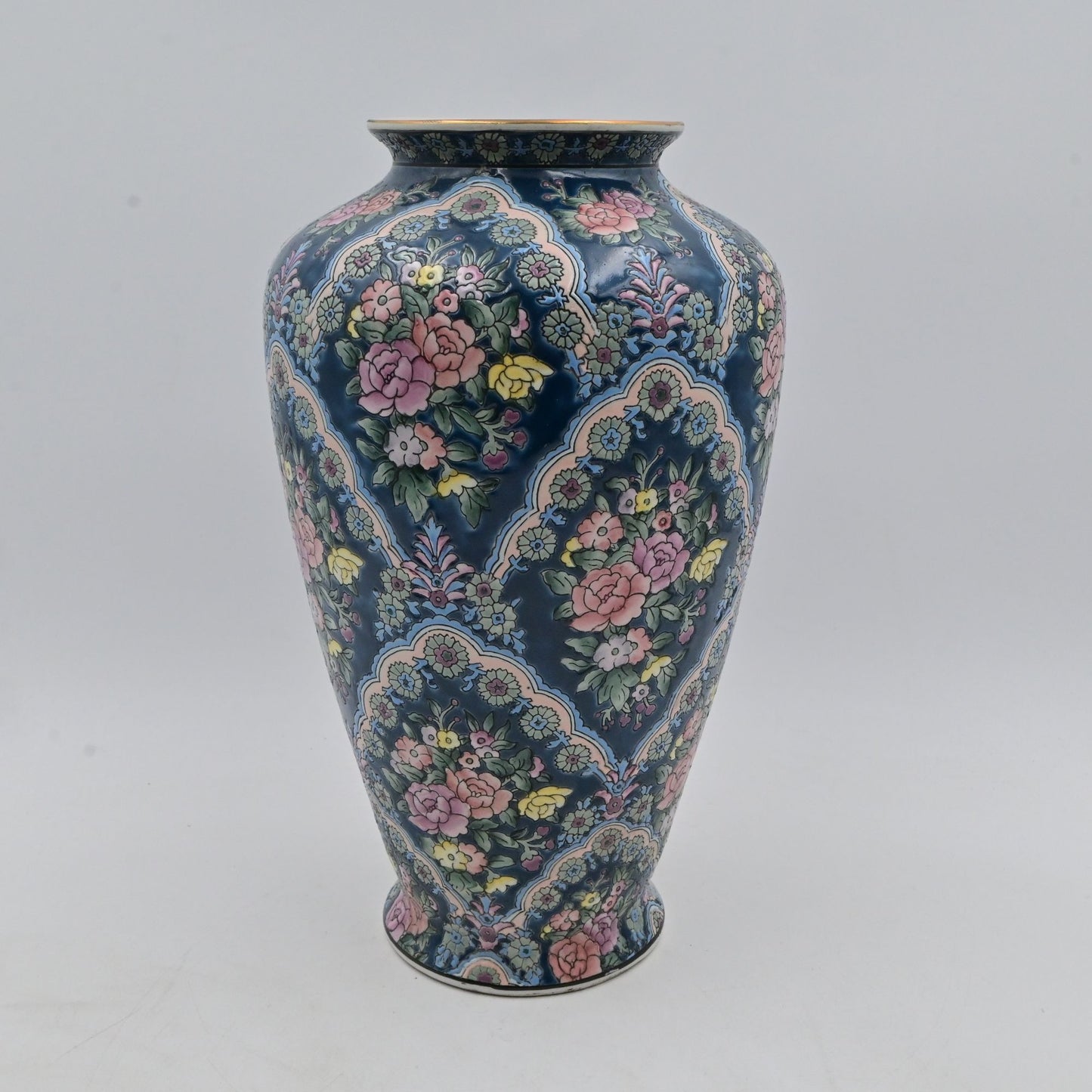 Vintage Rosette F Atkins Inc. Oriental Floral Vase