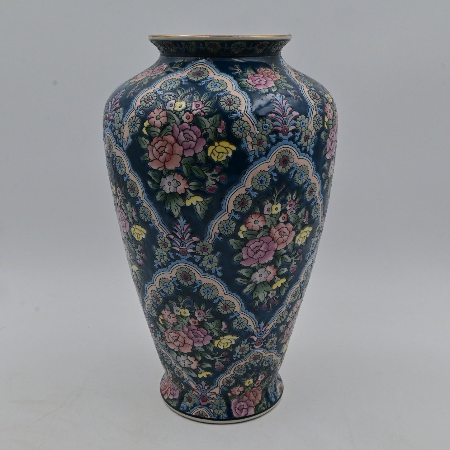 Vintage Rosette F Atkins Inc. Oriental Floral Vase