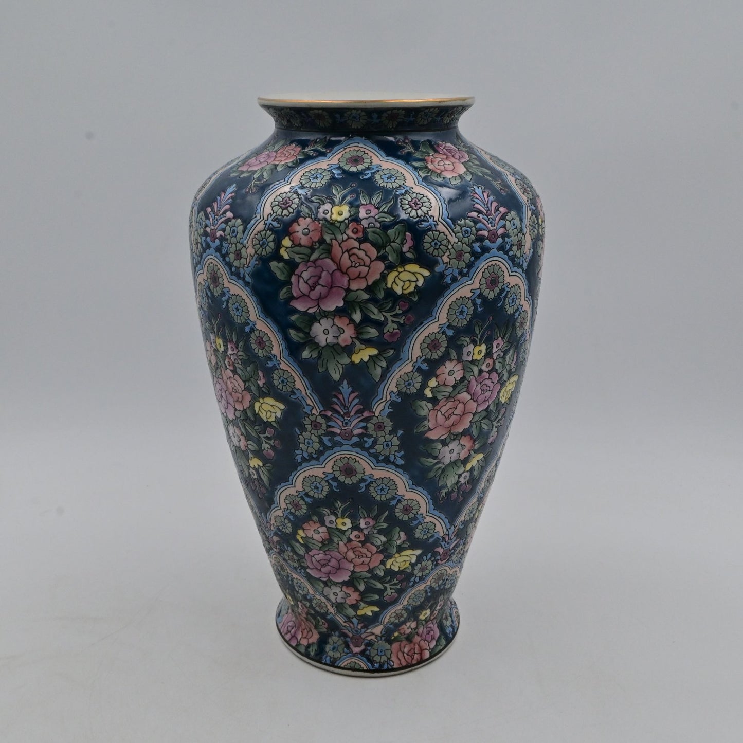 Vintage Rosette F Atkins Inc. Oriental Floral Vase