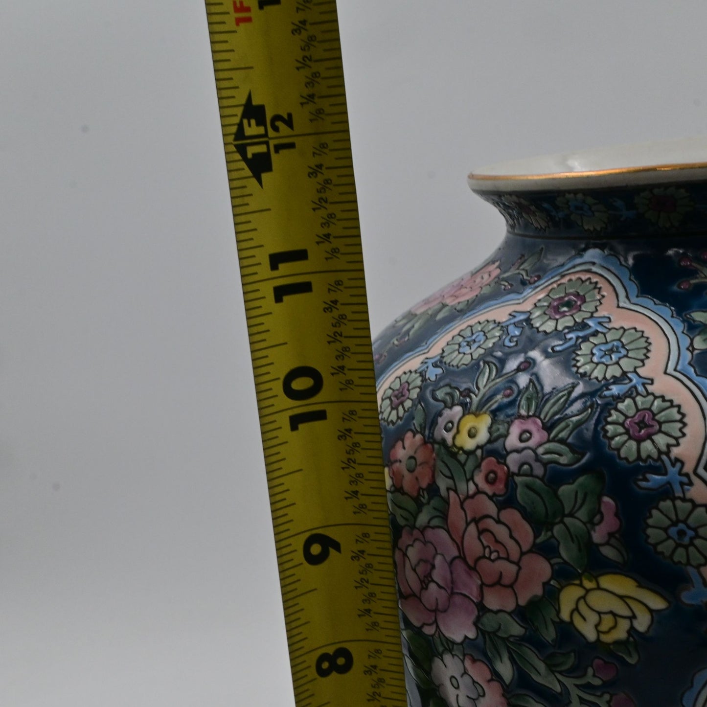 Vintage Rosette F Atkins Inc. Oriental Floral Vase