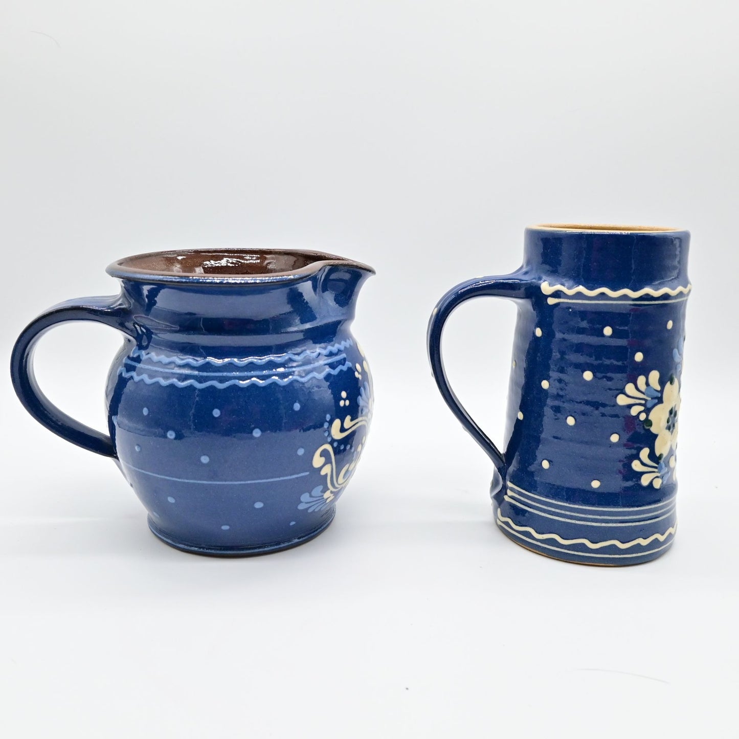 Vintage Topferei Bauer Lauterbach German Pottery Pitcher & Floral Stein Bundle