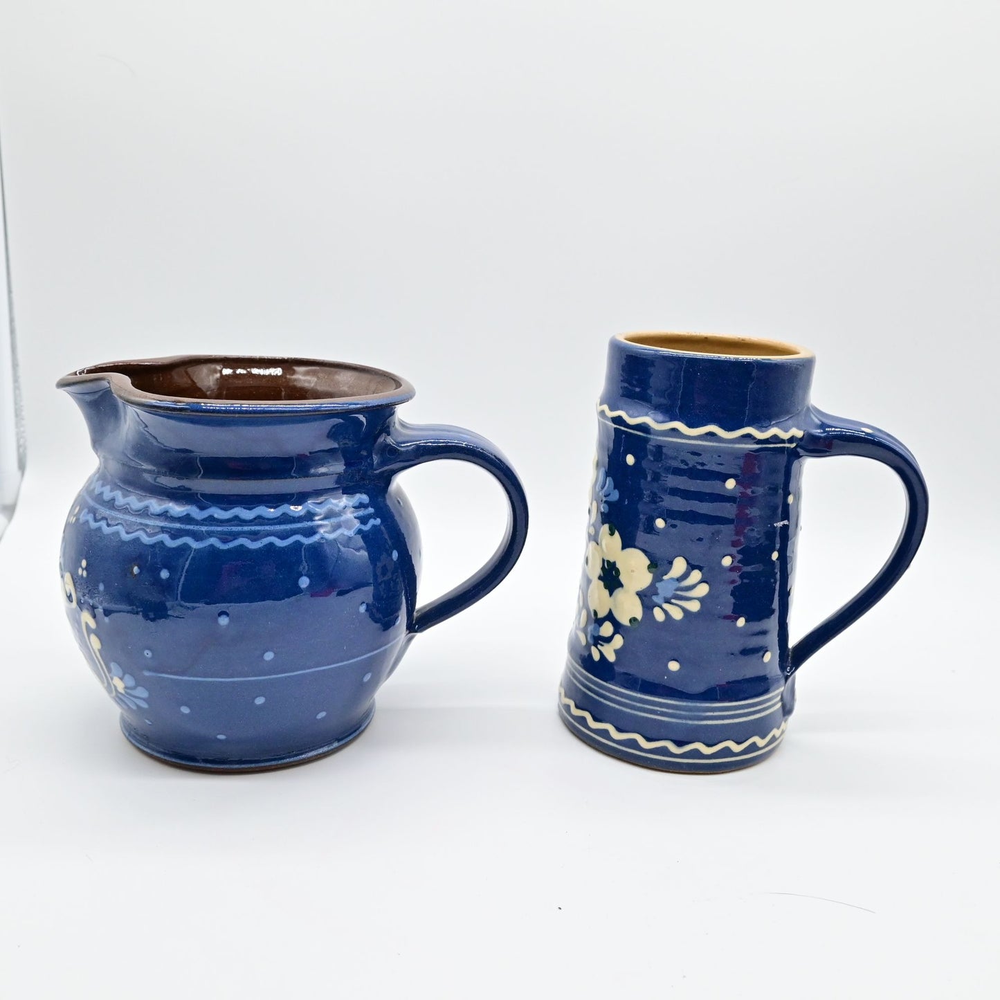 Vintage Topferei Bauer Lauterbach German Pottery Pitcher & Floral Stein Bundle