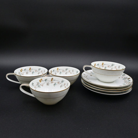 Noritake China Clovis Pattern #5855 Tea Cup W/ Saucer Set Of 4