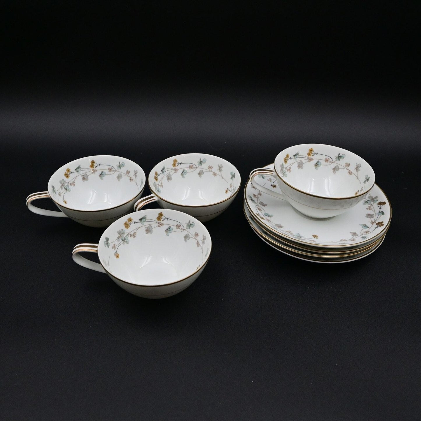 Noritake China Clovis Pattern #5855 Tea Cup W/ Saucer Set Of 4