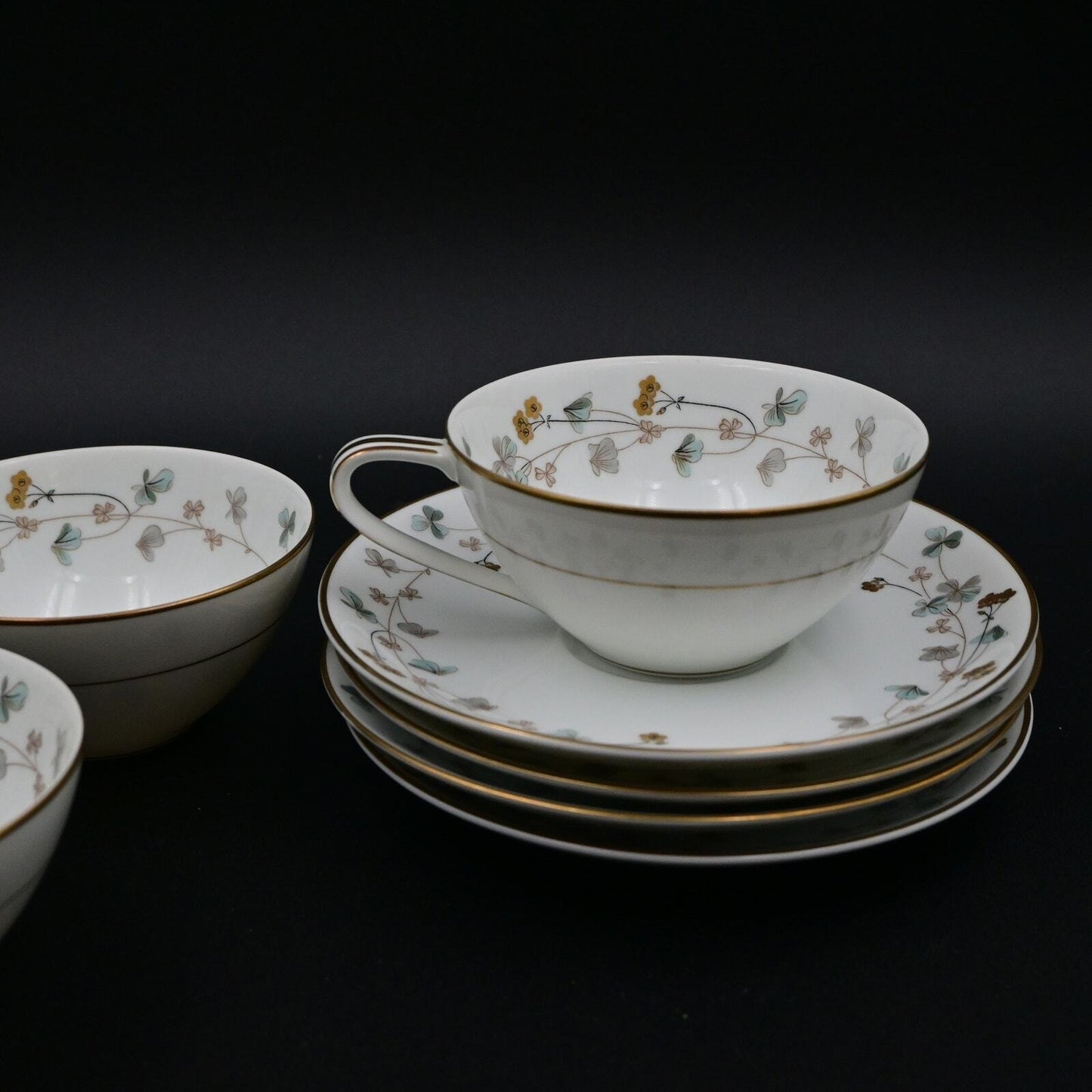 Noritake China Clovis Pattern #5855 Tea Cup W/ Saucer Set Of 4