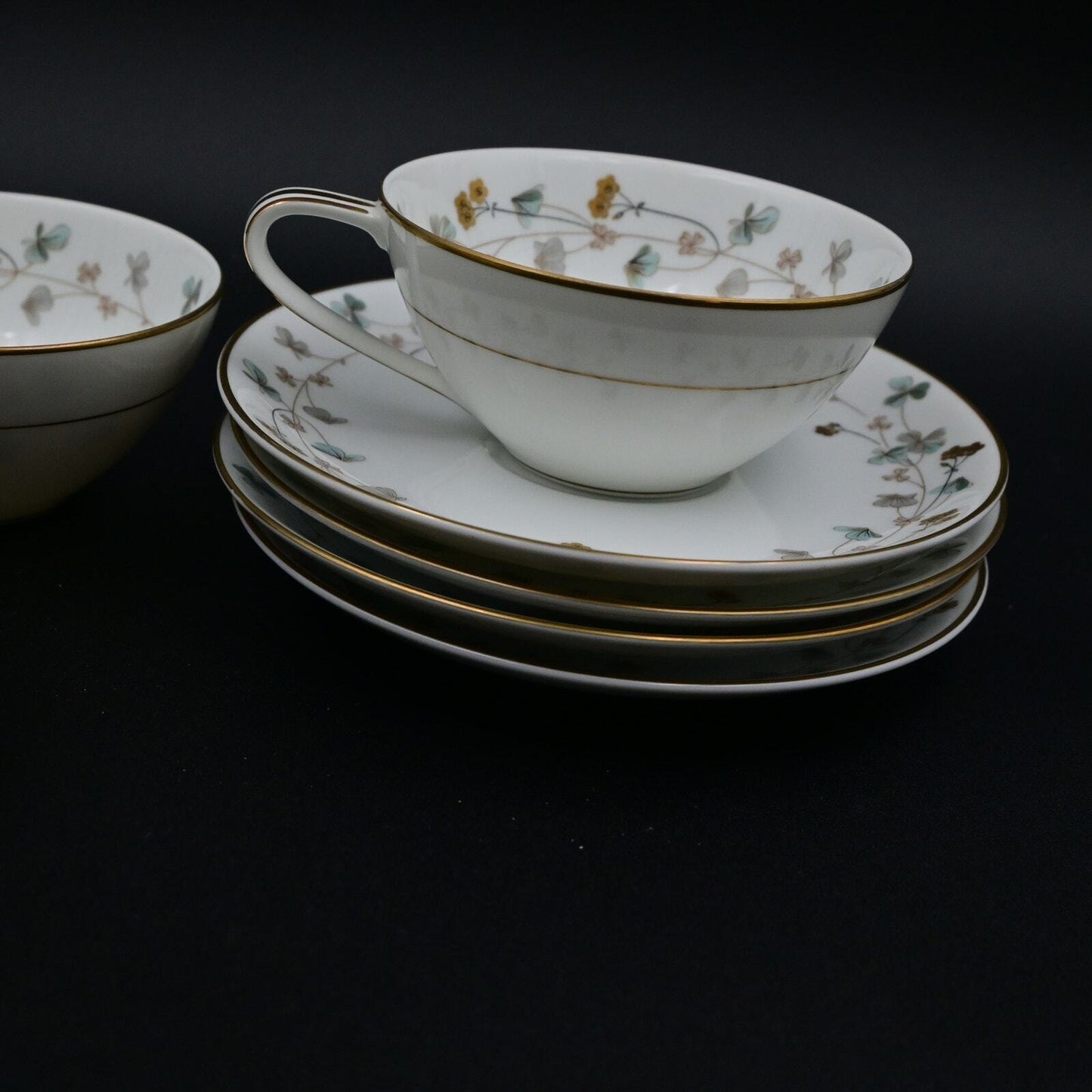 Noritake China Clovis Pattern #5855 Tea Cup W/ Saucer Set Of 4
