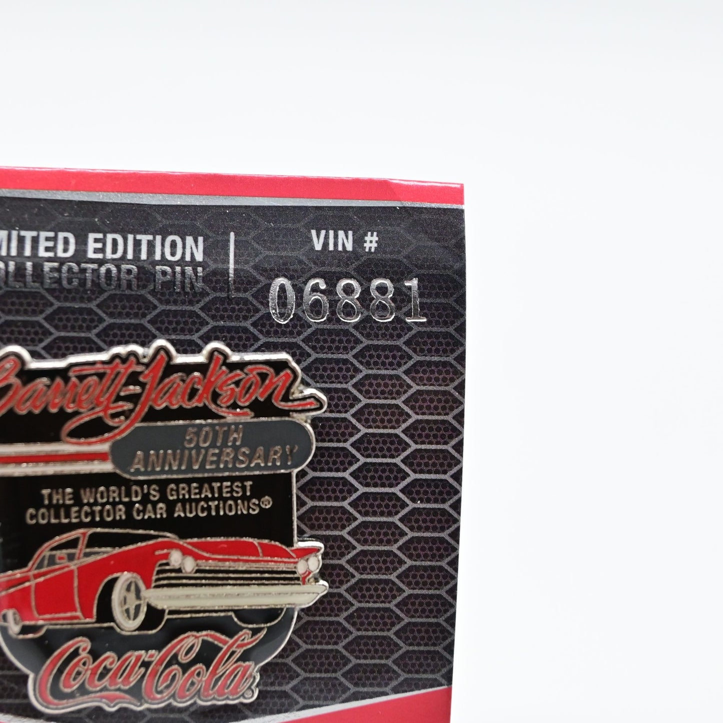 Coca Cola Barrett Jackson Auctions Limited Edition QT Pin 50th Anniversary