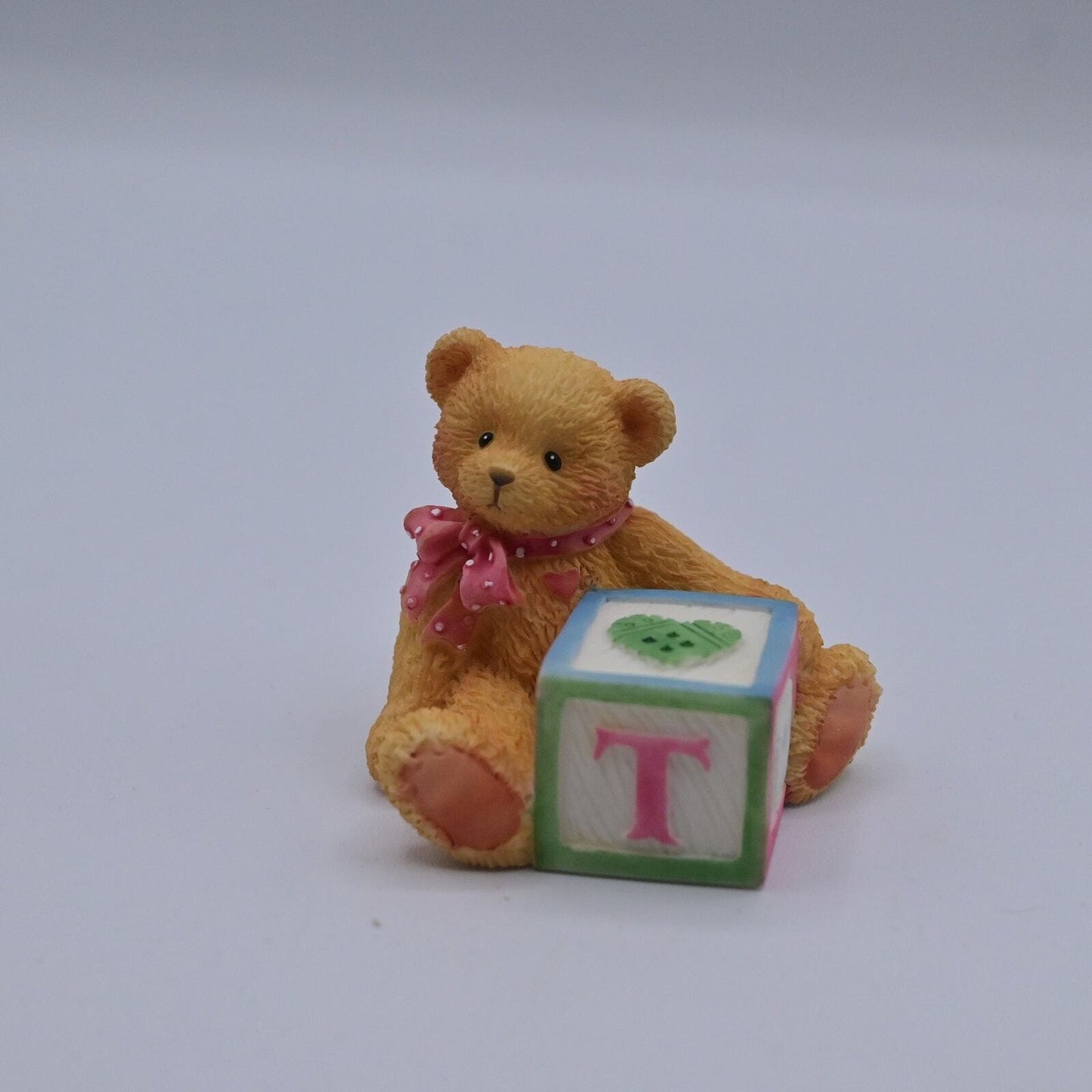 Enesco Cherished Teddies Bear With ABC "T" Block - Vintage 1995