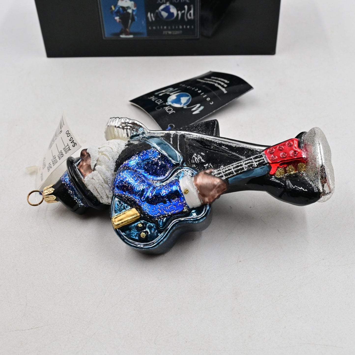 Joy to the World Collectibles Santa Does the Blues Glass Christmas Ornament