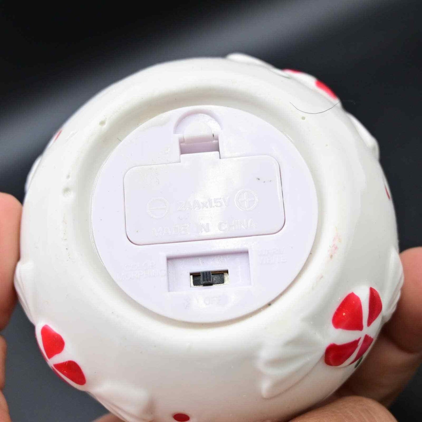 Ceramic Ball Light-Up White Candy Christmas Tree Ornament
