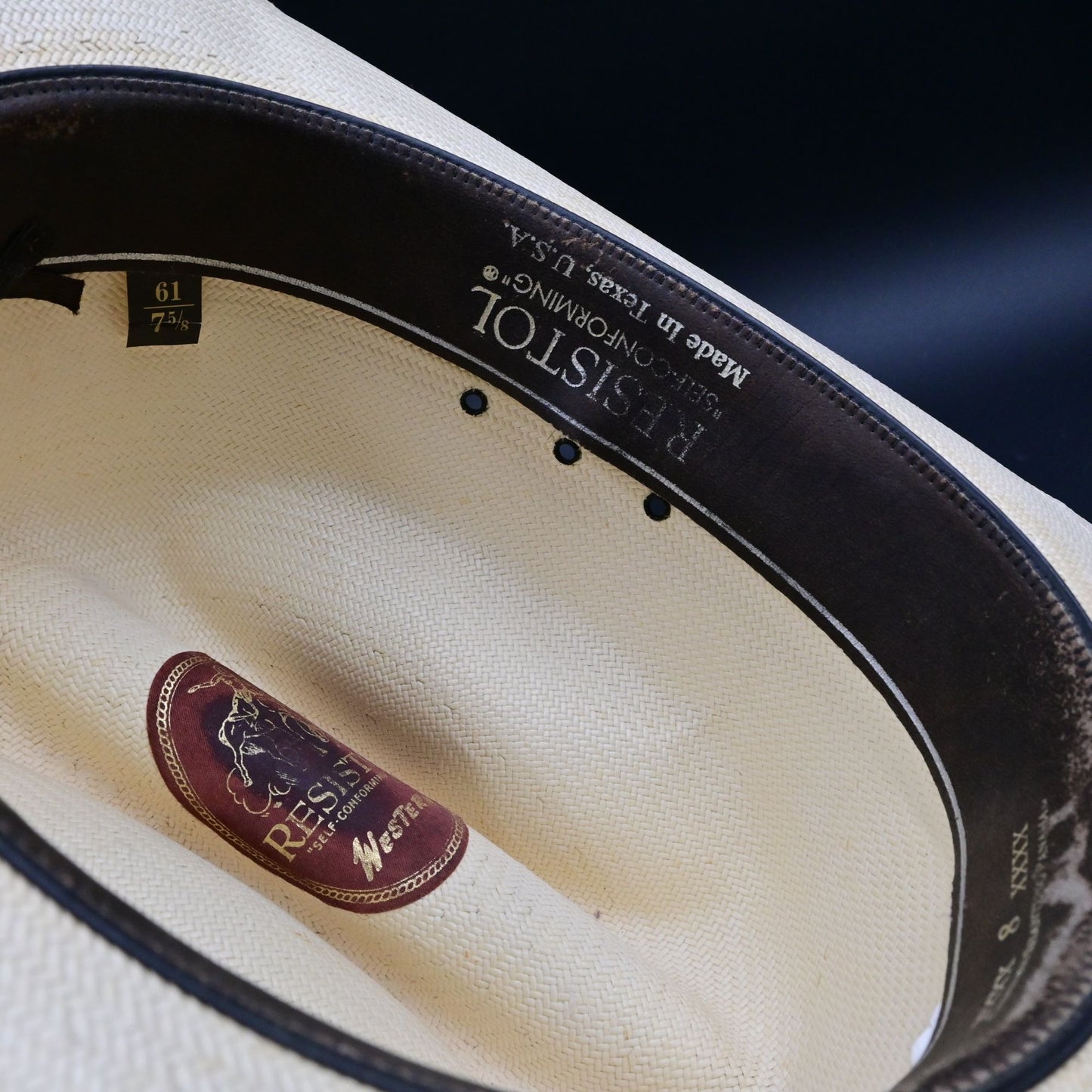 Resistol Cowboy Hat XXXX White Beaver Size 7 5/8 Damaged