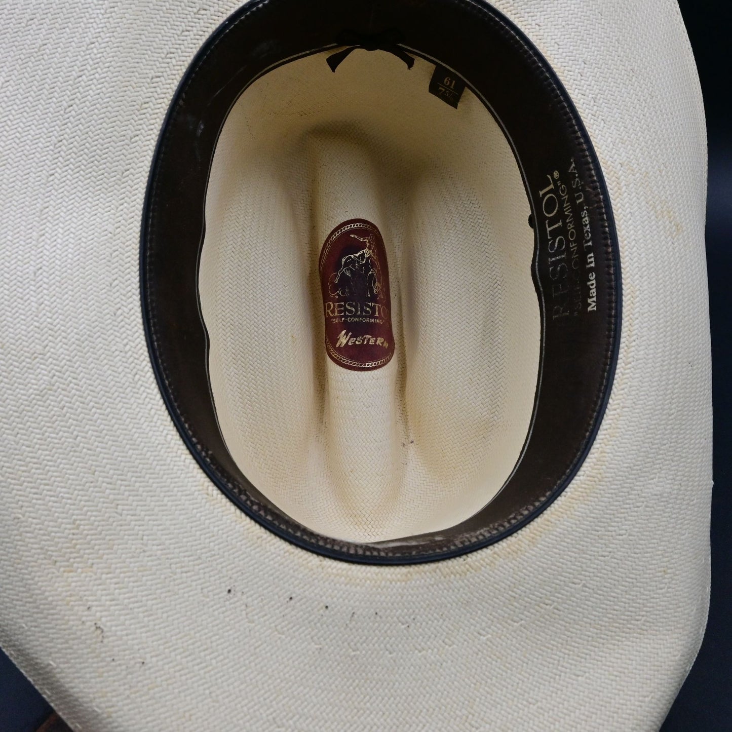 Resistol Cowboy Hat XXXX White Beaver Size 7 5/8 Damaged
