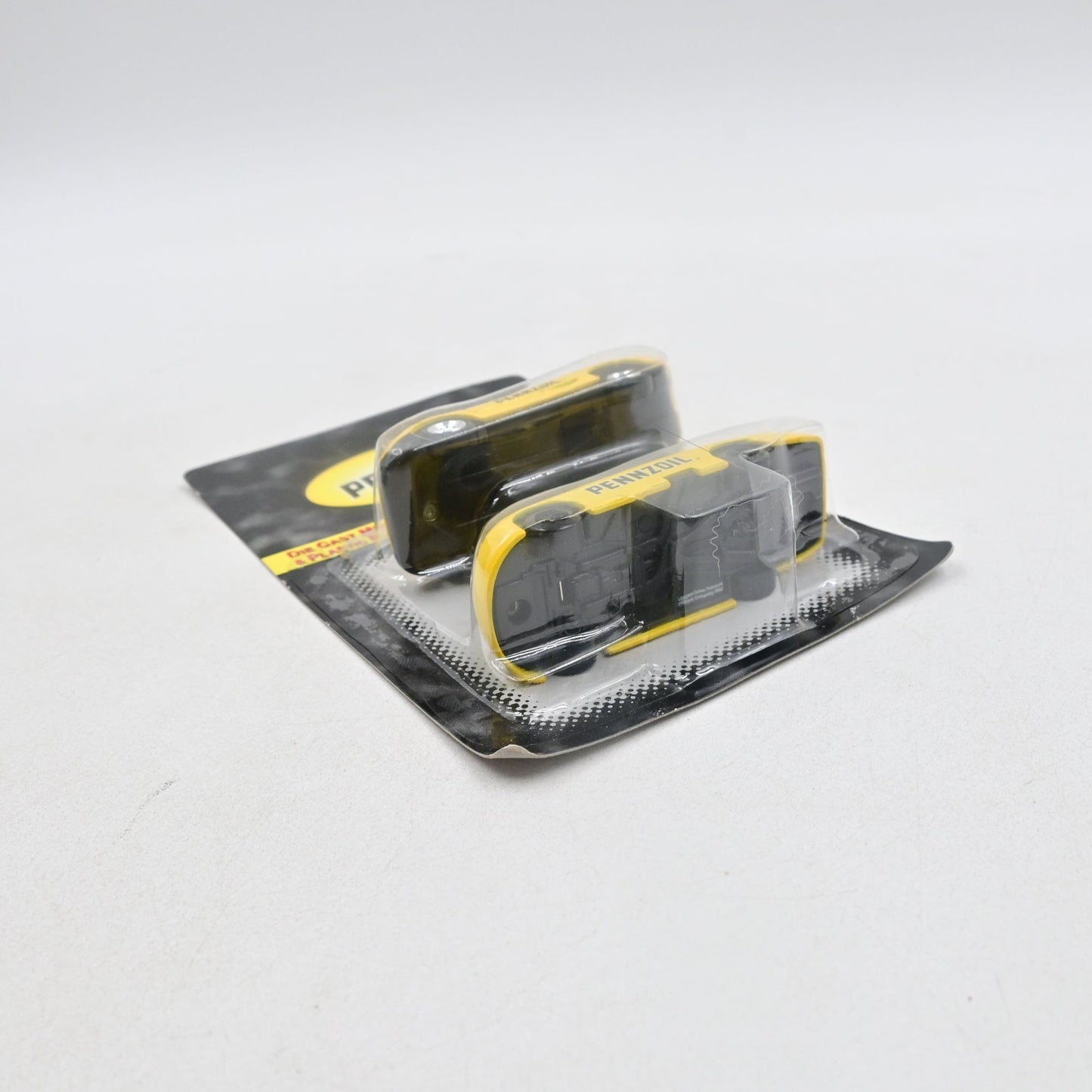 Pennzoil Two Pack Diecast Metal Racecars 2002 Golden Wheel Yellow Model Cars
