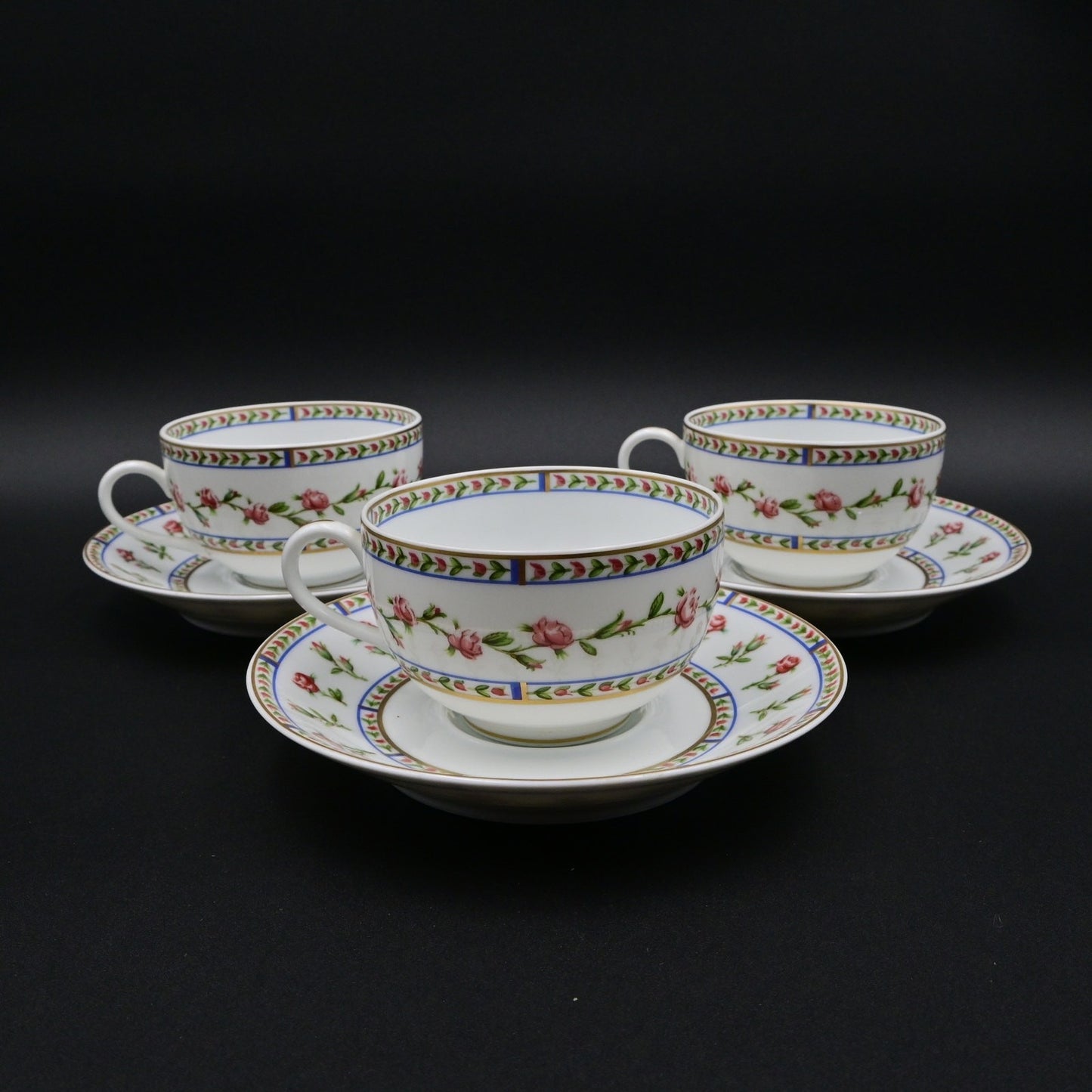 Vintage A. Raynaud Limoges Histoire De Roses Teacup Bundle Of 3