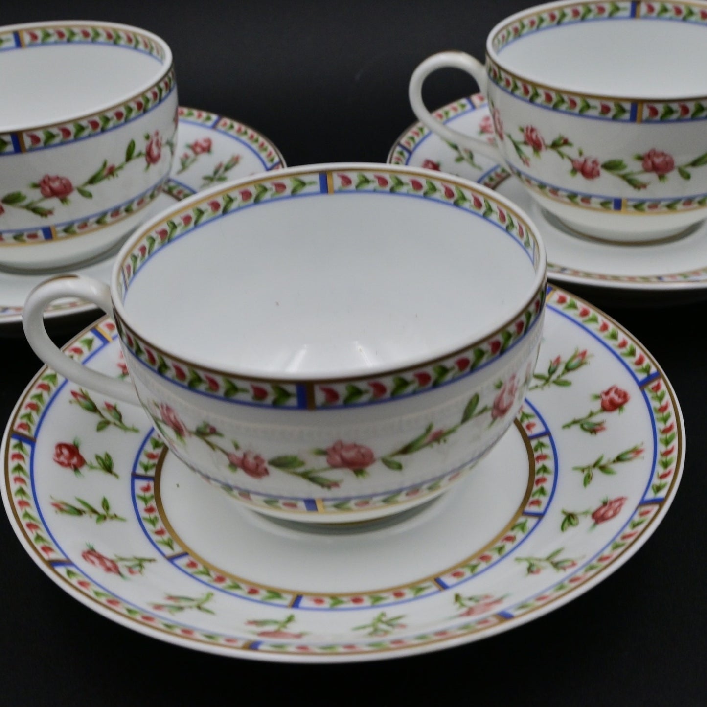 Vintage A. Raynaud Limoges Histoire De Roses Teacup Bundle Of 3