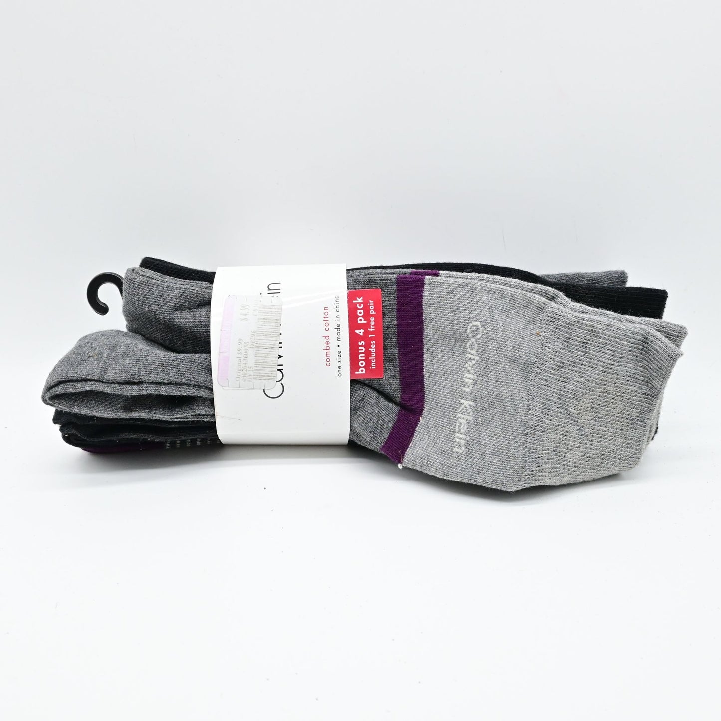 Calvin Klein Men’s Black Long Crew Socks 4 Pack Bran New Multicolor