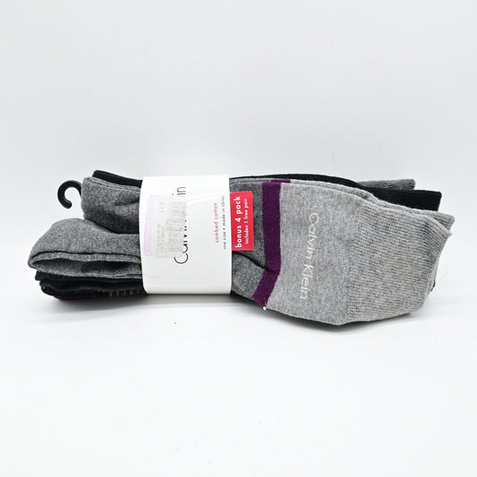 Calvin Klein Men’s Black Long Crew Socks 4 Pack Bran New Multicolor