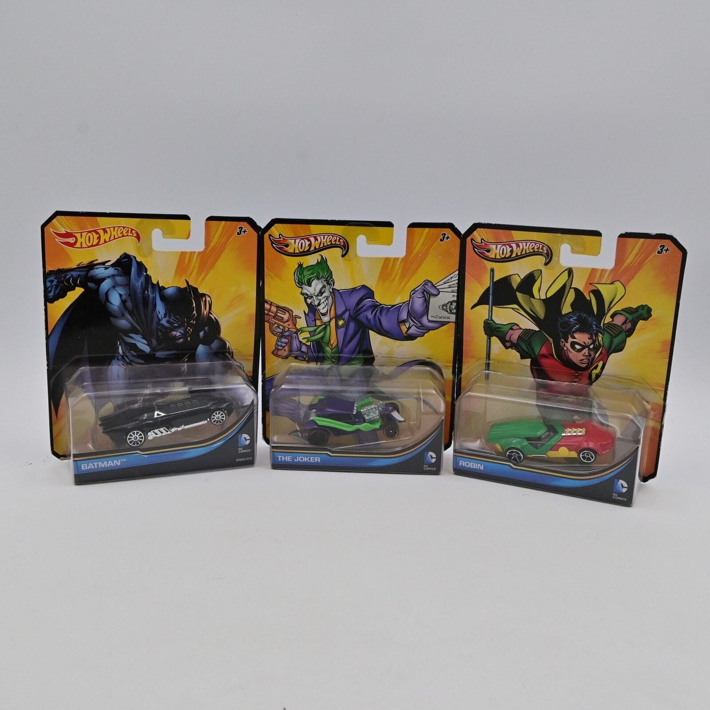 Hot Wheels DC Comics Batman, The Joker, & Robin Bundle Of 3