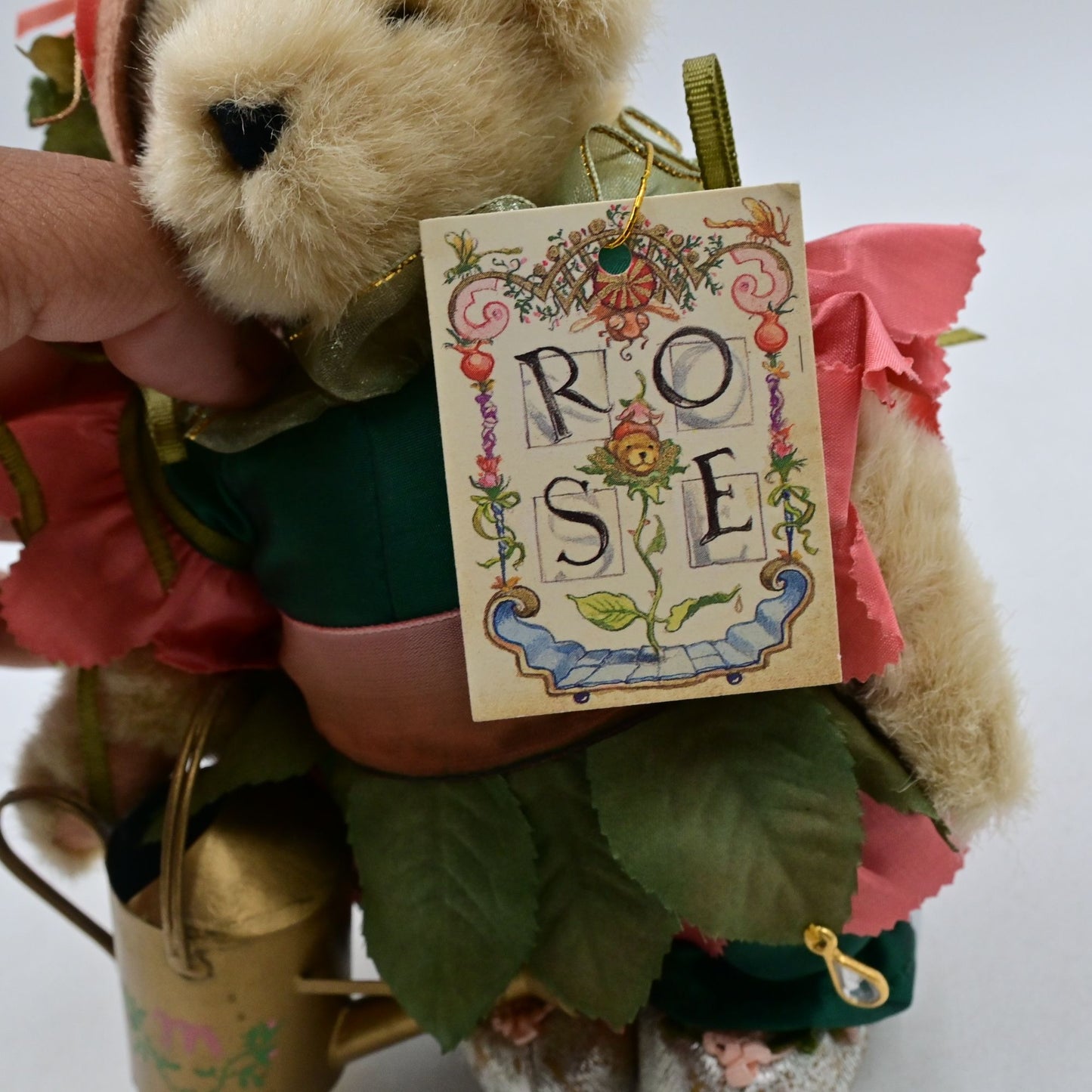Muffy Vanderbear Rose Vintage 1993 Bear W/ Stand Stuffed Plush