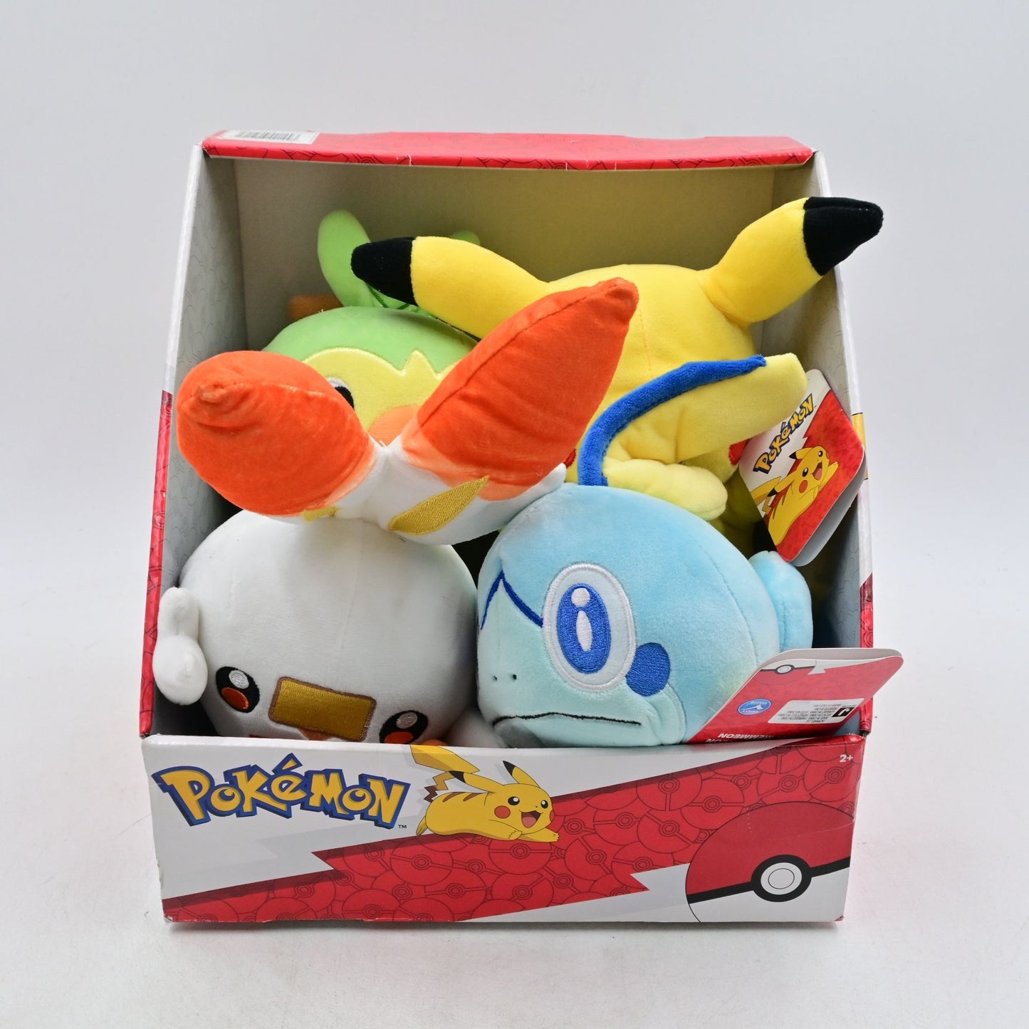 Pokemon Galar Region Starter Plush 4 Pack Scorbunny, Grookey, Sobble, Pikachu