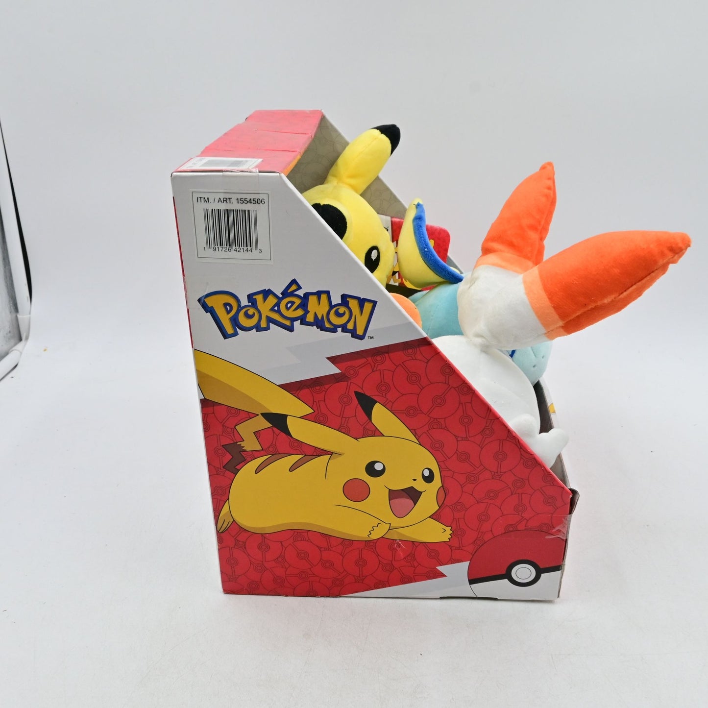 Pokemon Galar Region Starter Plush 4 Pack Scorbunny, Grookey, Sobble, Pikachu