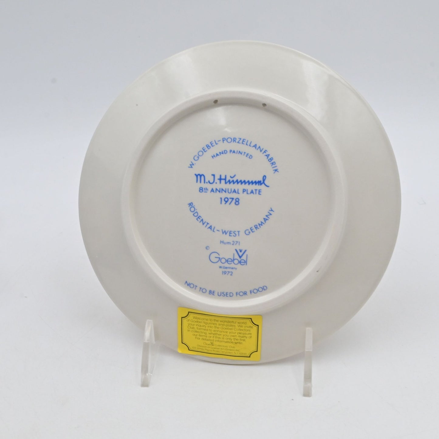 Vintage 1978 Goebel Hummel Annual Plate W/ Box