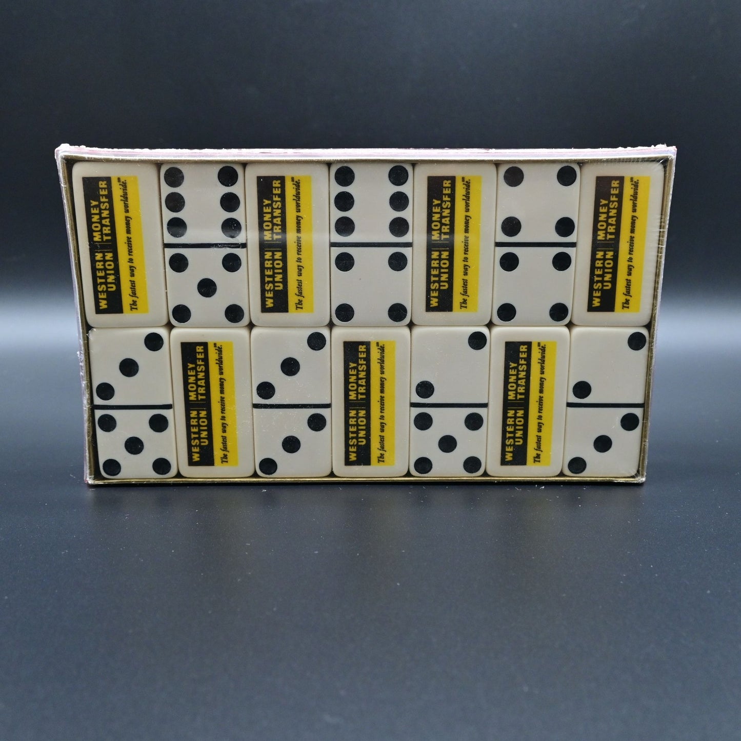 Marblette Dominoes Set With Western Money Union Transfer Branding