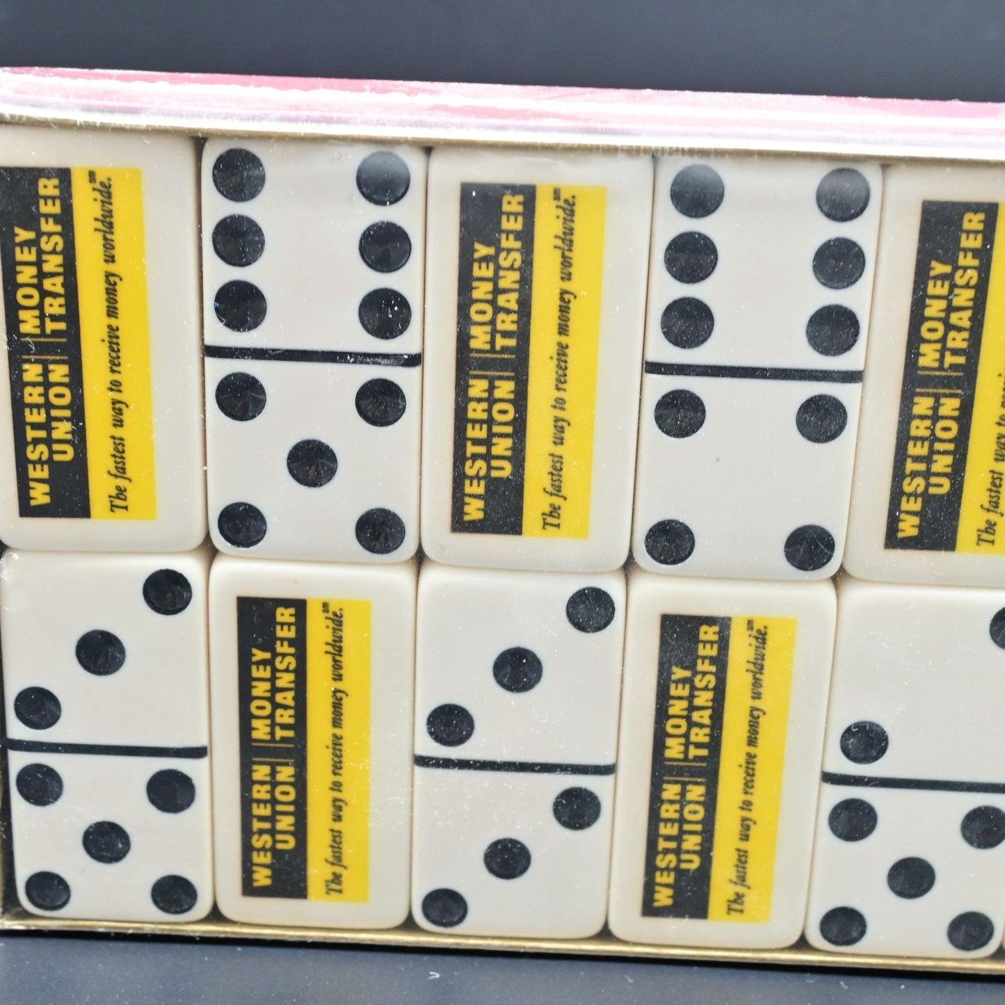 Marblette Dominoes Set With Western Money Union Transfer Branding
