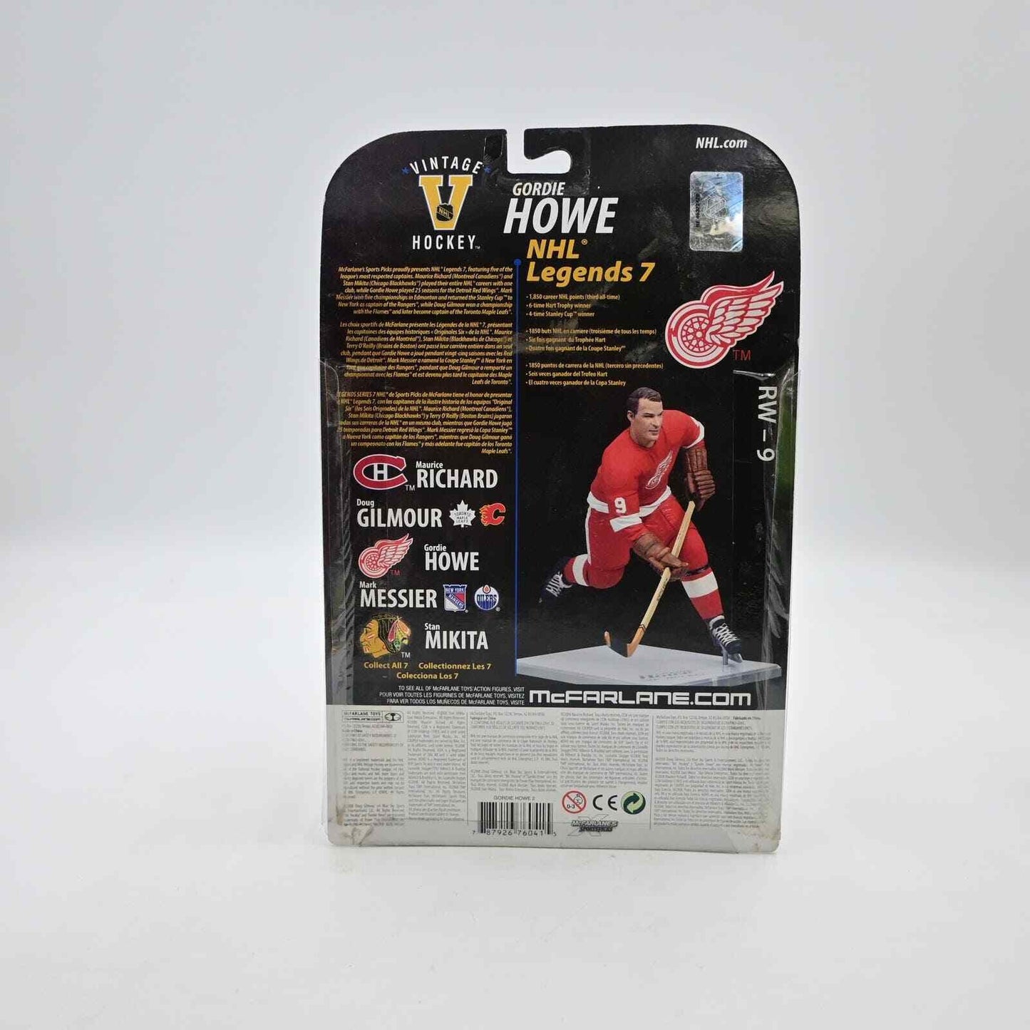 2008 McFarlane Sports NHL Gordie Howe Red Wings Legends Red Jersey