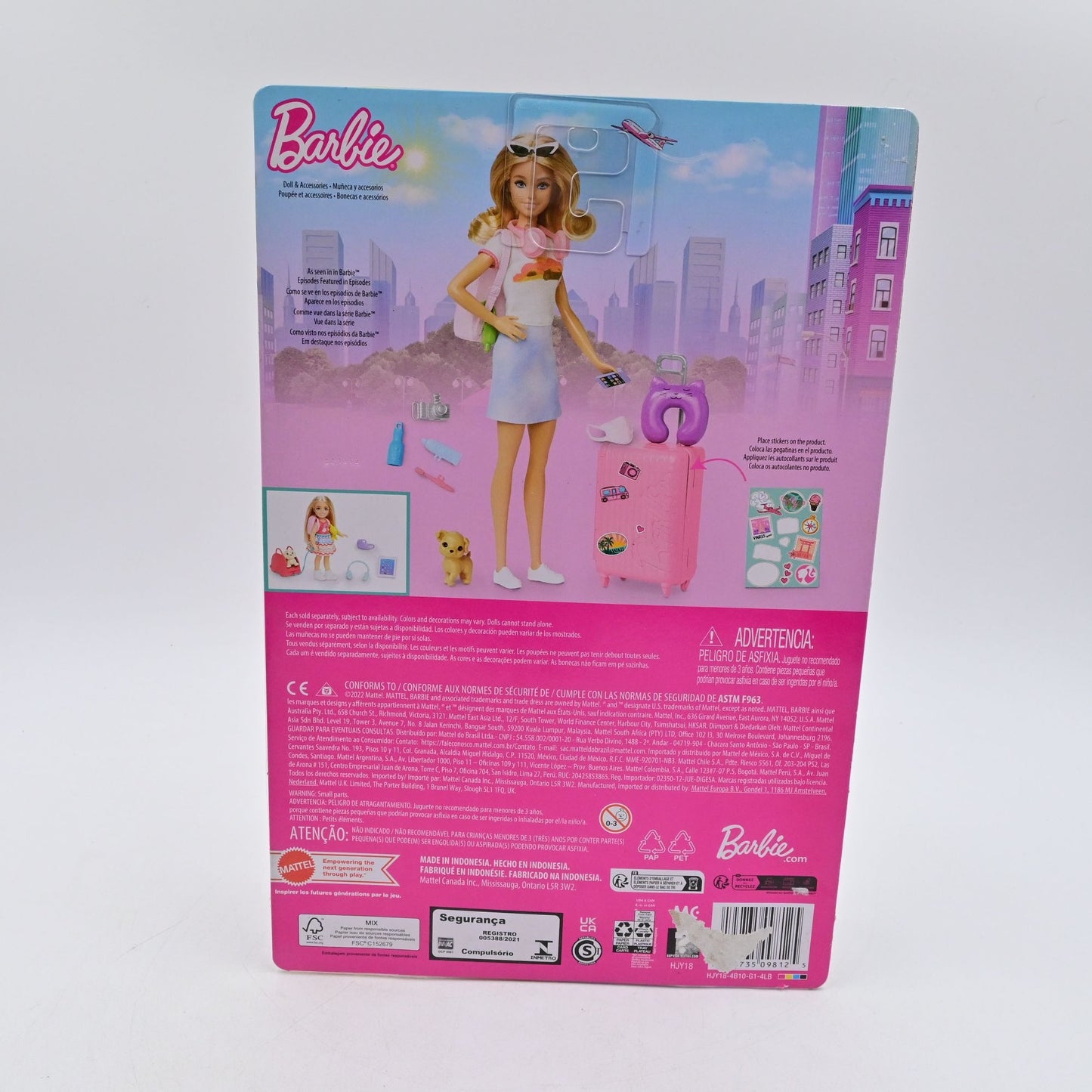 Barbie Adventures Vacation Travel Malibu Doll and Puppy Playset