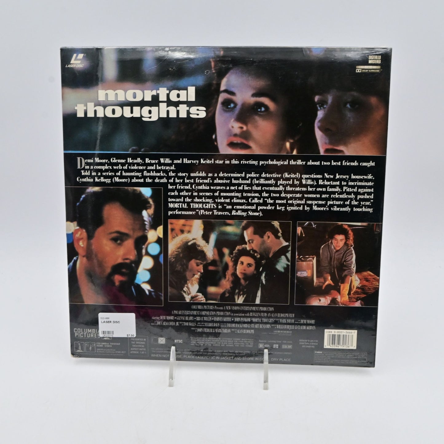 Vintage 1991 Mortal Thoughts LaserDisc Deluxe Widescreen Version