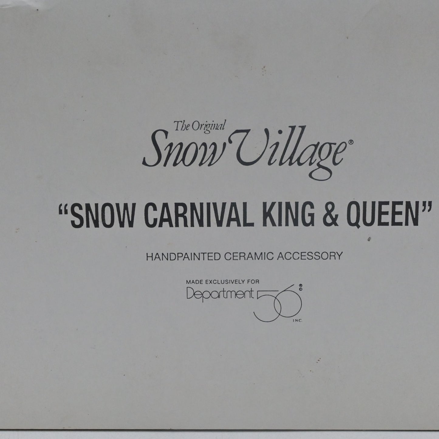 Department 56 The Original Snow Village Christmas Snow Carnival King And  Queen