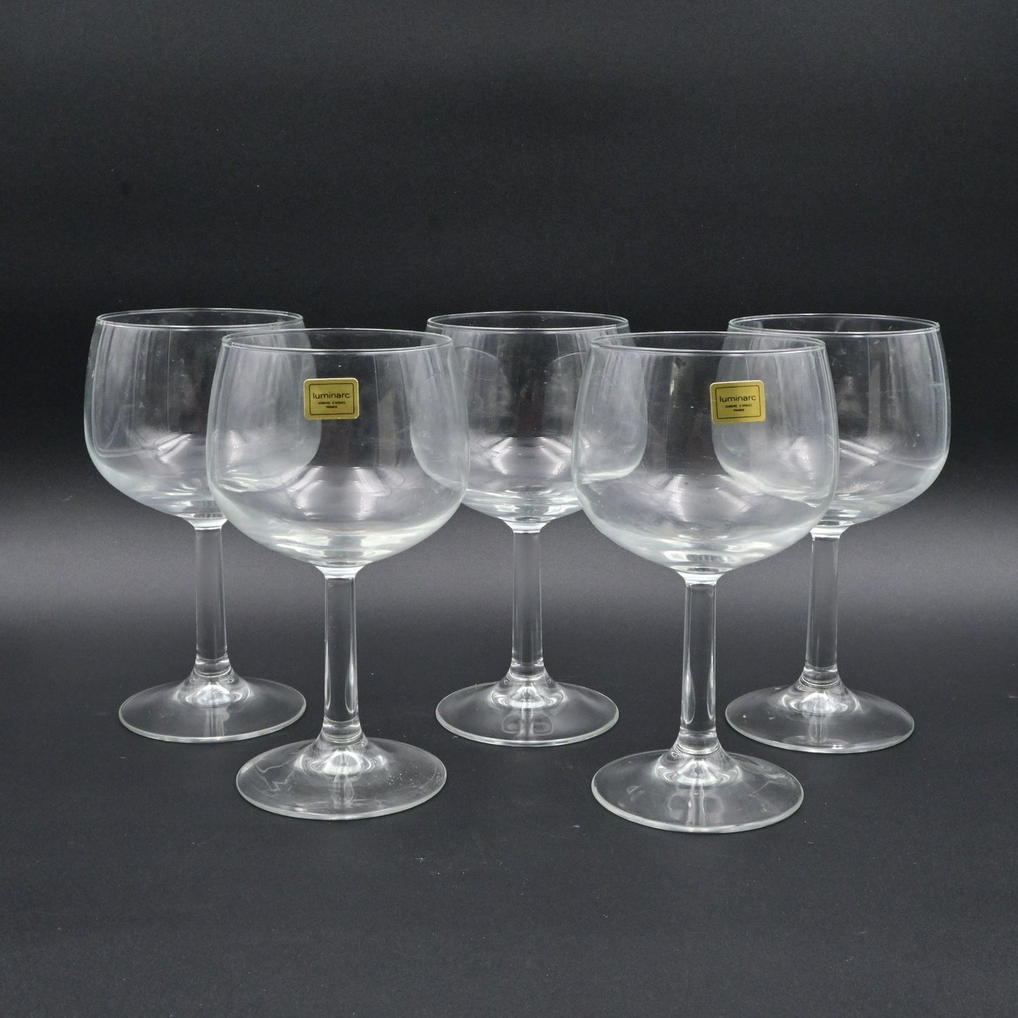Luminare France Wine Glasses Clear Crystal Stemmed Set Of 5