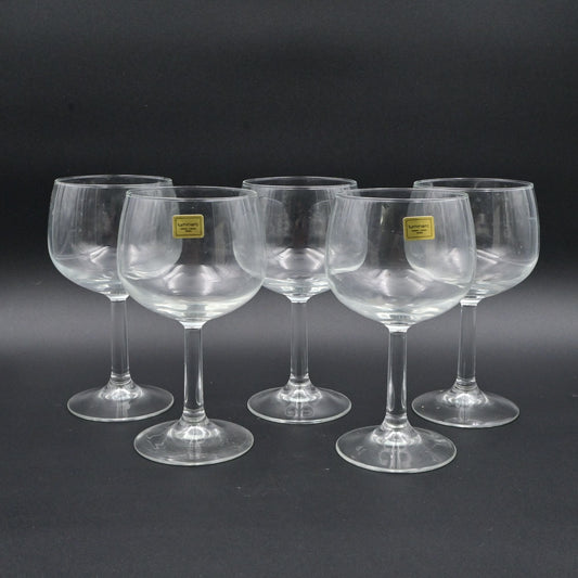 Luminare France Wine Glasses Clear Crystal Stemmed Set Of 5