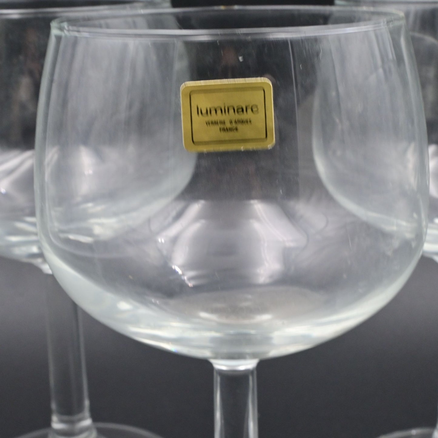 Luminare France Wine Glasses Clear Crystal Stemmed Set Of 5