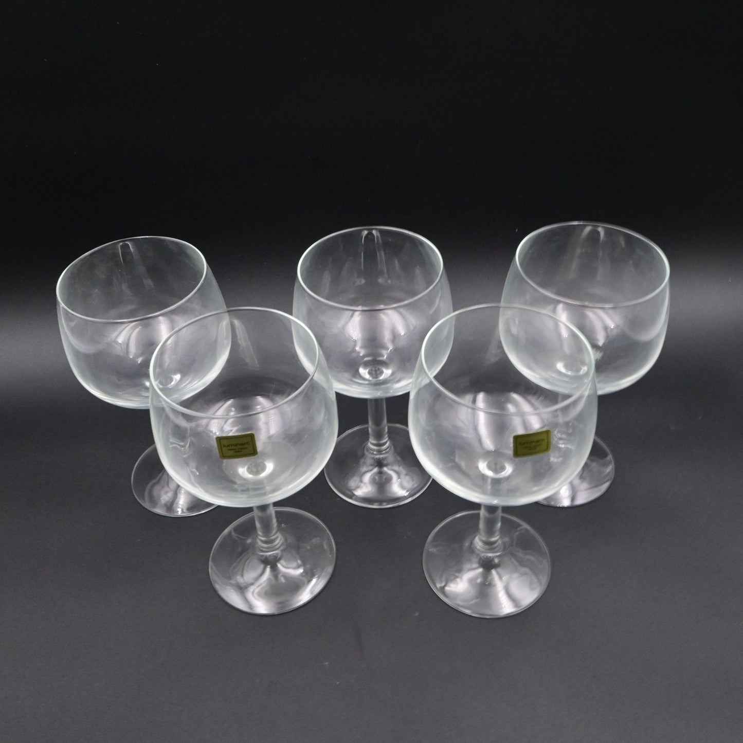 Luminare France Wine Glasses Clear Crystal Stemmed Set Of 5