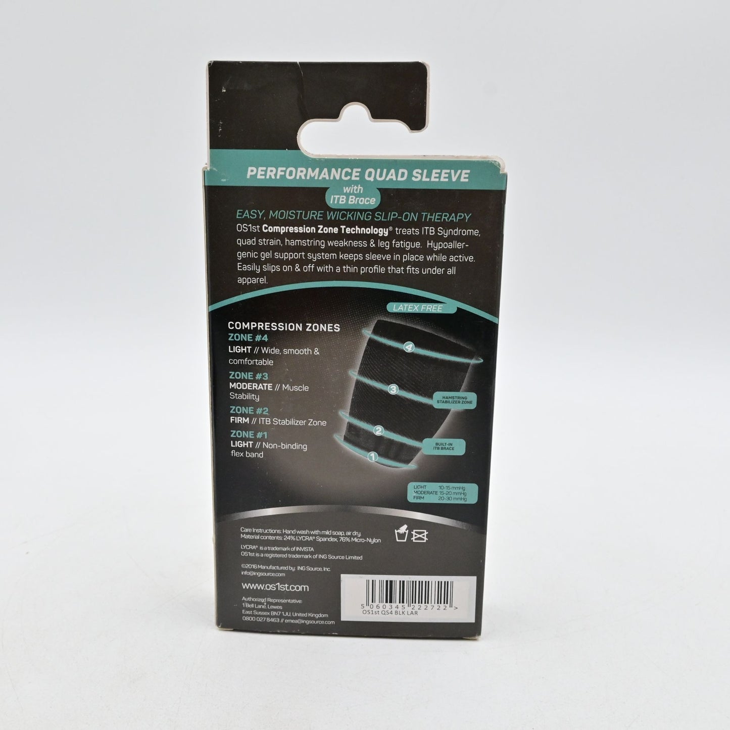 OS1st Size L Quad Performance Compression Sleeve QS4 Quad Strains ITB Brace