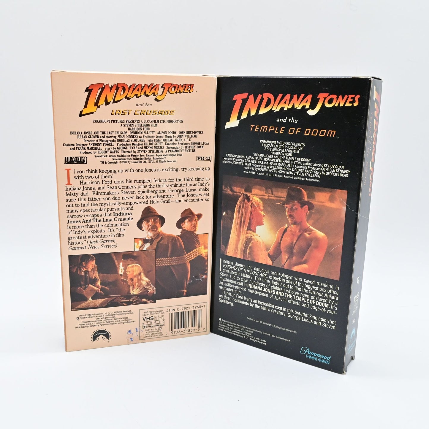 Indiana Jones & The Last Crusade And The Temple Of Doom VHS Lot