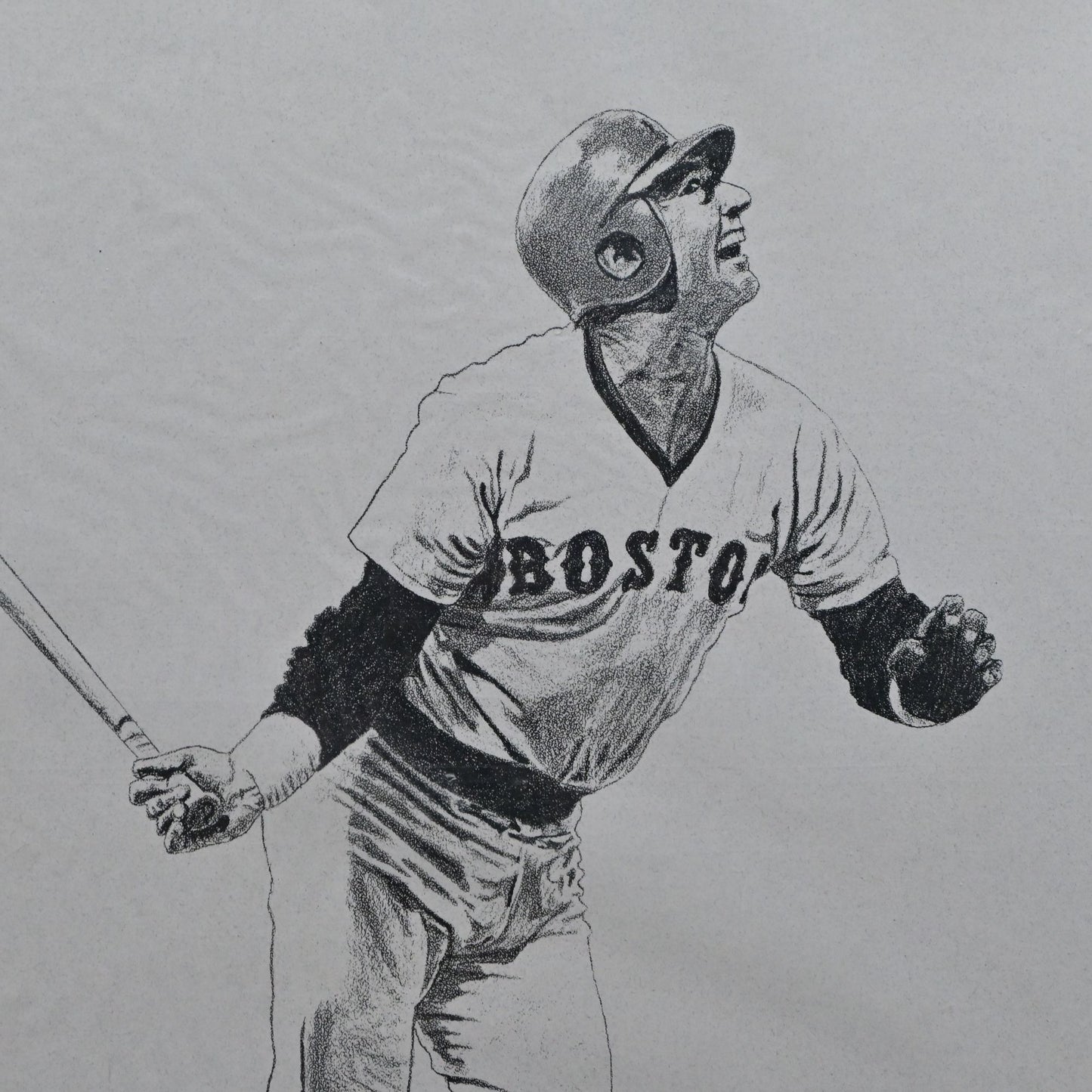 Boston Red Sox Carl Yastrzemski Print Frank Nareau Baseball Art Vintage 1995