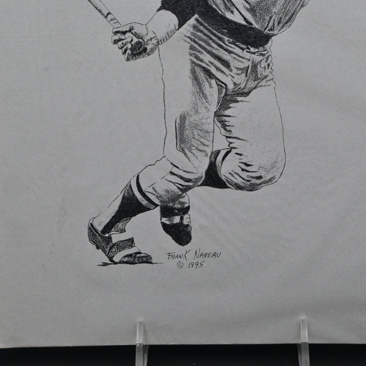 Boston Red Sox Carl Yastrzemski Print Frank Nareau Baseball Art Vintage 1995