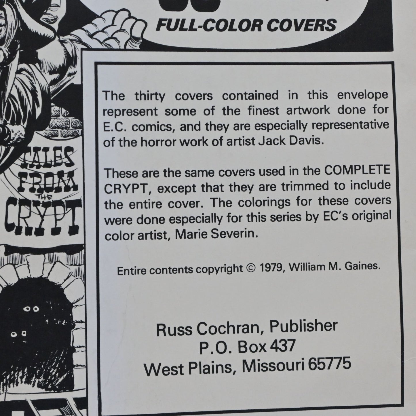 The Crypt Of Terror & Tales From The Crypt Cover Art Print Reprints