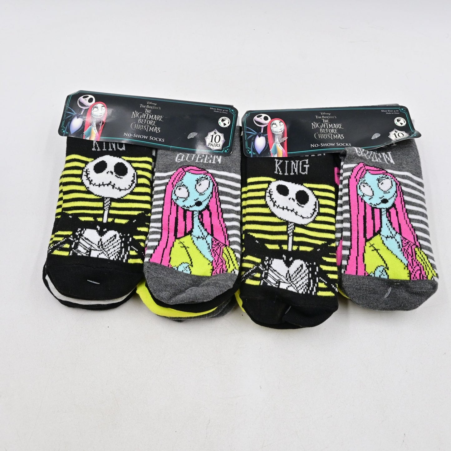 Disney The Nightmare Before Christmas No-Show Socks 20 Pairs NWT Size 4-10
