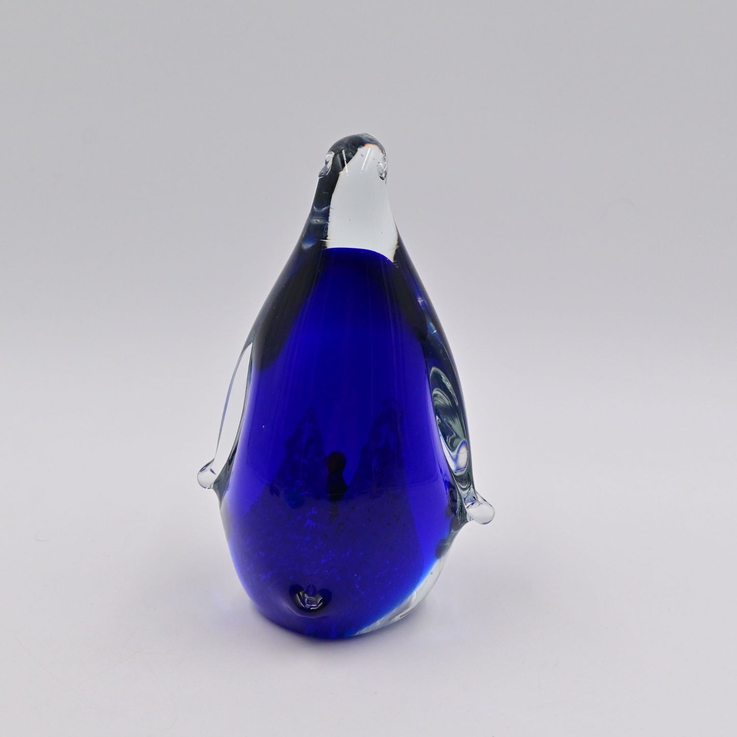 Vintage Penco Mother Penguin & Babies Cobalt Blue Art Glass Figure Paperweight
