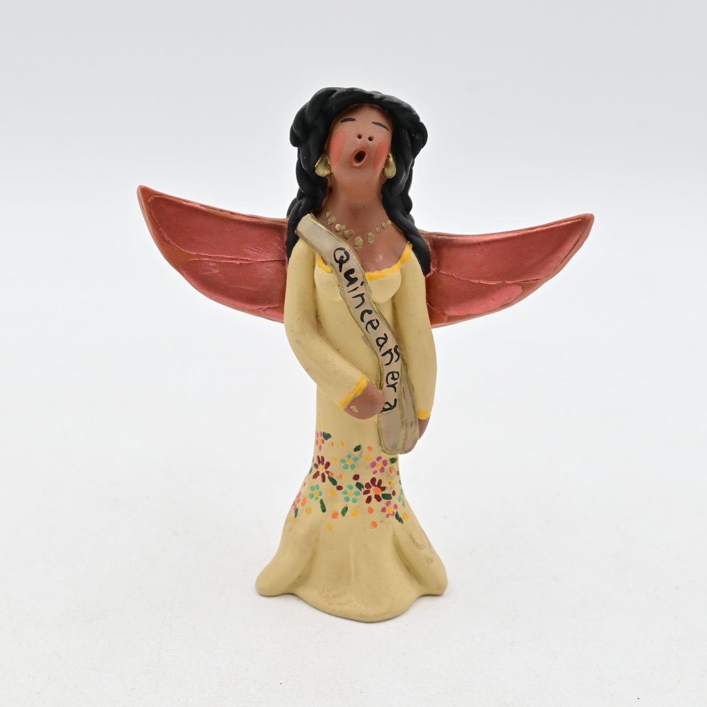 April Romo De Vivar Folk Art Native American Angel Southwest 4" - Vintage