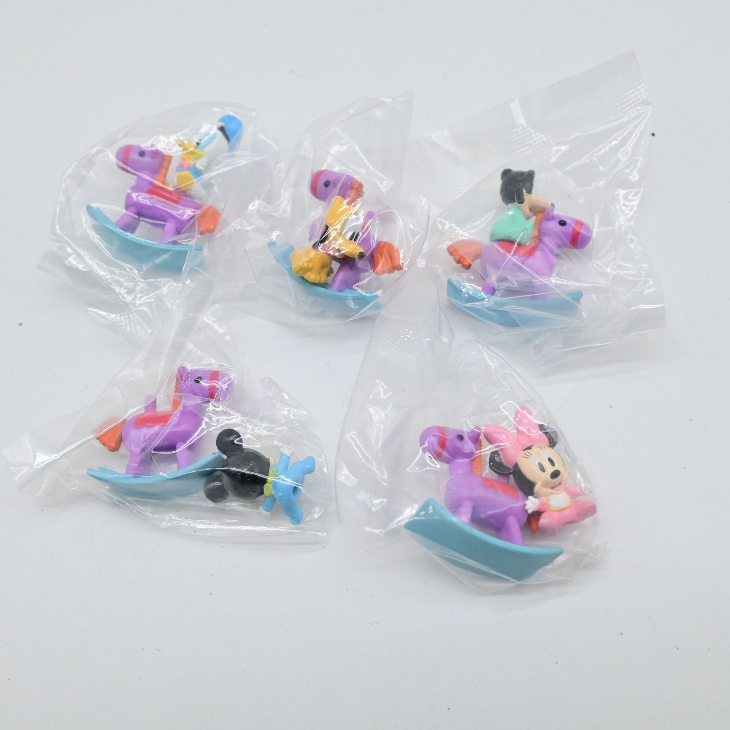 Tomy Disney Mickey & Friends Rocking Horse Toy Miniature Figures Set Of 5