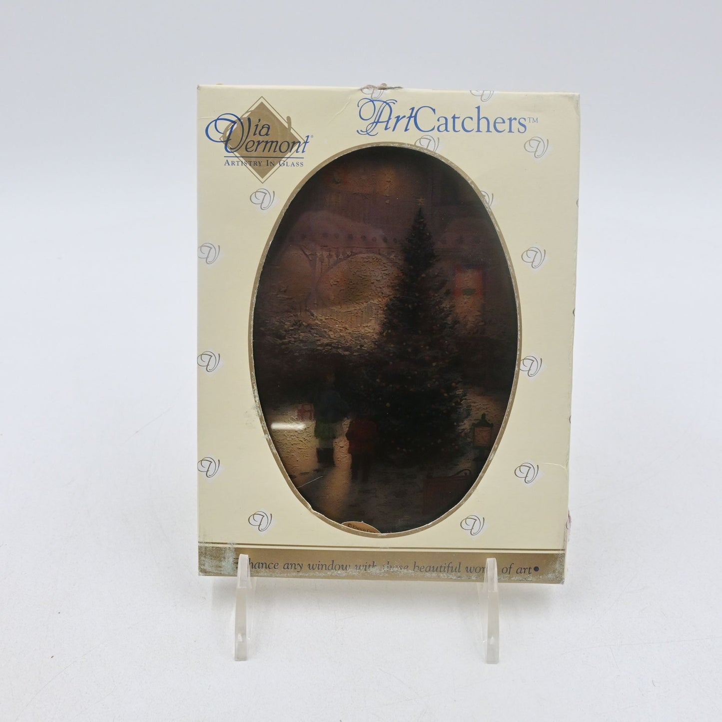 Thomas Kinkade Art Sun Catcher Kids With Christmas Tree By Via Vermont