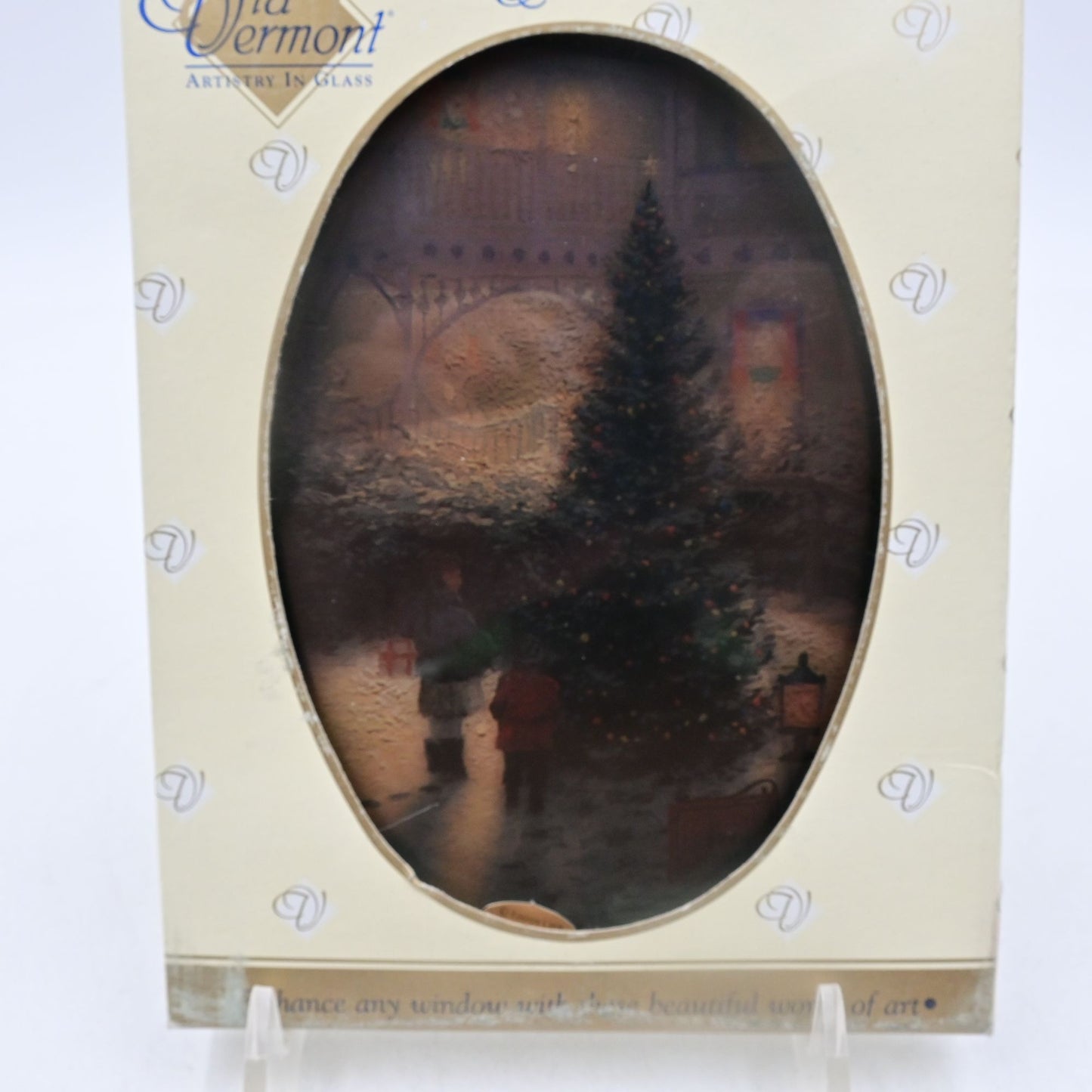 Thomas Kinkade Art Sun Catcher Kids With Christmas Tree By Via Vermont