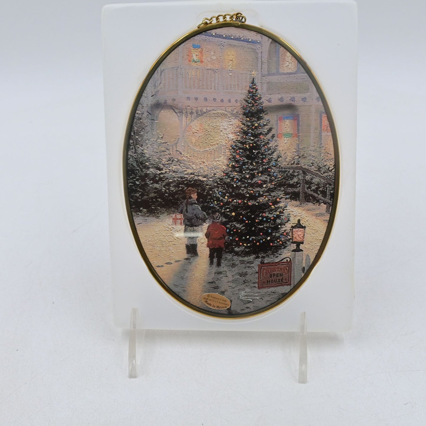 Thomas Kinkade Art Sun Catcher Kids With Christmas Tree By Via Vermont