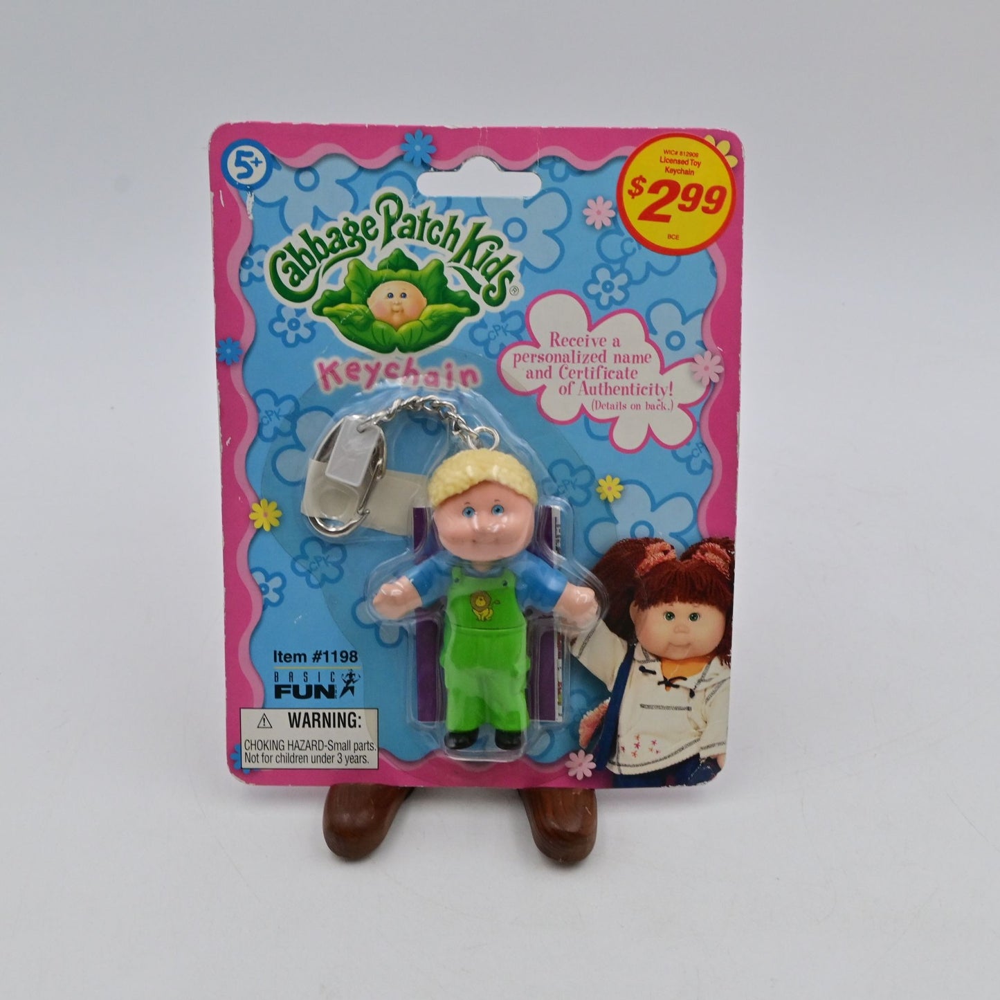 Vintage 2003 Cabbage Patch Kids Keychain Blue & Green Outfit New In Package