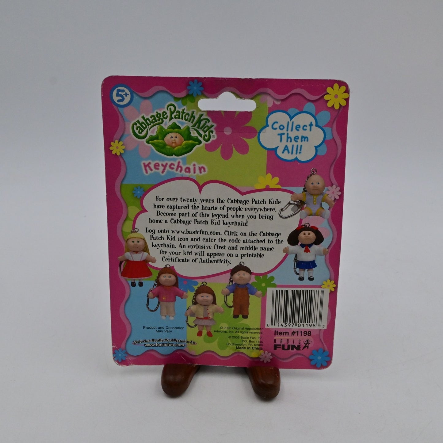 Vintage 2003 Cabbage Patch Kids Keychain Blue & Green Outfit New In Package